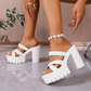 👡 NU 50% KORTING! 💃 Dames chunky hak platform instapsandalen – Hoog platform, kruisende riemen & profielzool ✨
