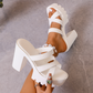 👡 NU 50% KORTING! 💃 Dames chunky hak platform instapsandalen – Hoog platform, kruisende riemen & profielzool ✨