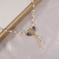 Paarse dubbele zwaan hanger ketting