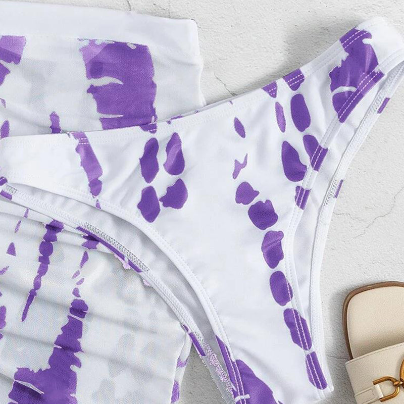 Dames 3-delige bikiniset met ruches