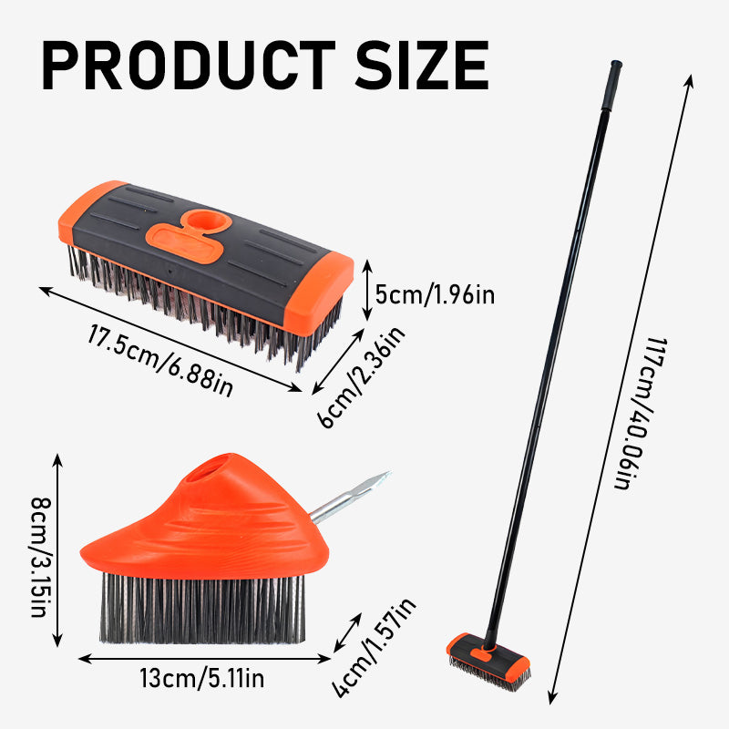 🌿 NU 50% KORTING! 🧹 3-in-1 onkruidborstelset – Duurzame stalen borstels, ergonomische handgreep & perfect voor terrassen, opritten en tuinpaden 🏡
