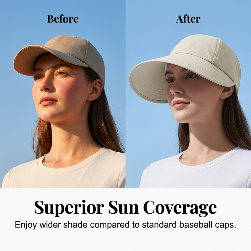 Dames zonnehoed met brede rand – UV-bescherming, sneldrogende stof en ademend comfort