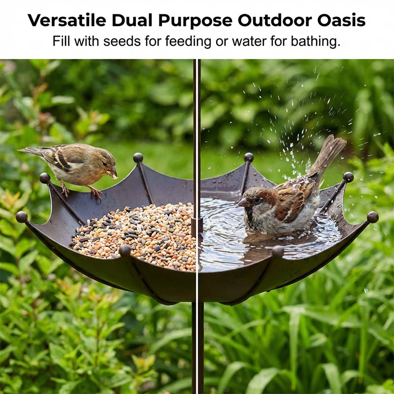 🌿Hangende Parapluvormige Vogelvoederbak & Vogelbad | 2-in-1 Design, Weerbestendig en Perfect voor Tuin, Balkon & Terras🕊️💧