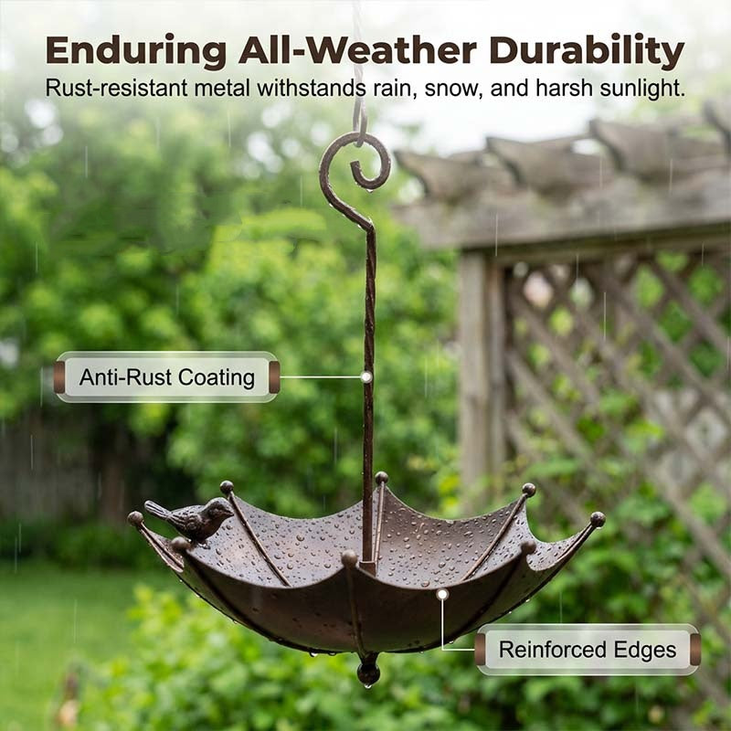 🌿Hangende Parapluvormige Vogelvoederbak & Vogelbad | 2-in-1 Design, Weerbestendig en Perfect voor Tuin, Balkon & Terras🕊️💧
