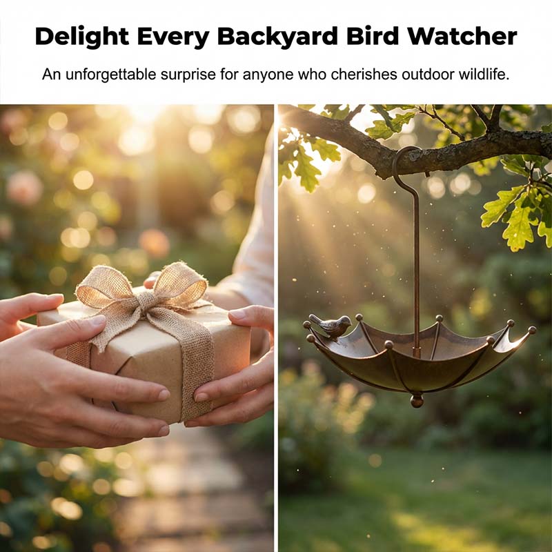 🌿Hangende Parapluvormige Vogelvoederbak & Vogelbad | 2-in-1 Design, Weerbestendig en Perfect voor Tuin, Balkon & Terras🕊️💧