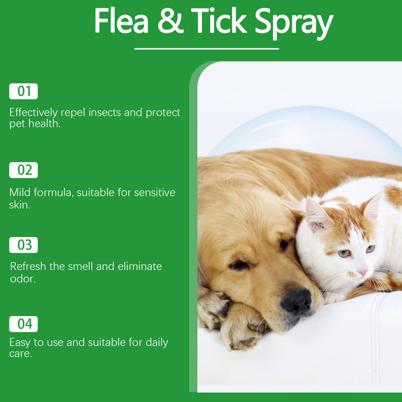 🍃Natuurlijke Vlooi- en Tekspray voor Honden en Katten🐾 Houd uw Geliefde Huisdier Vrij van Ongedierte