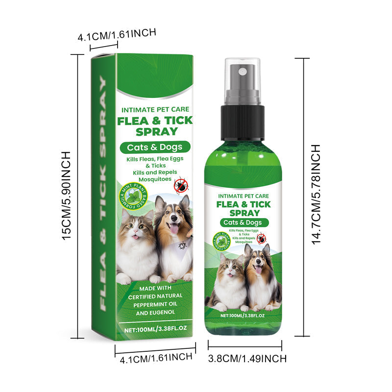 🍃Natuurlijke Vlooi- en Tekspray voor Honden en Katten🐾 Houd uw Geliefde Huisdier Vrij van Ongedierte