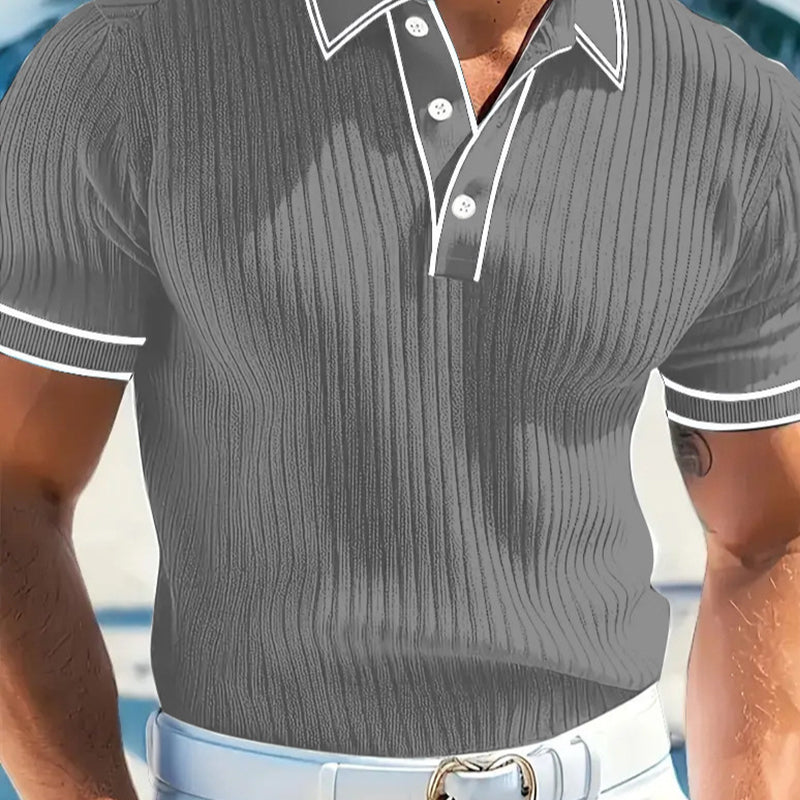 🟑 50% KORTING NU! ☀️ Casual poloshirt met korte mouwen – Ademend polyester, moderne pasvorm & perfect voor ontspannen dagen 🏖️