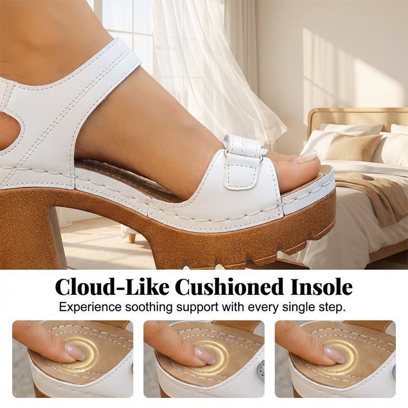 Dames zomersandalen met plateau en één band