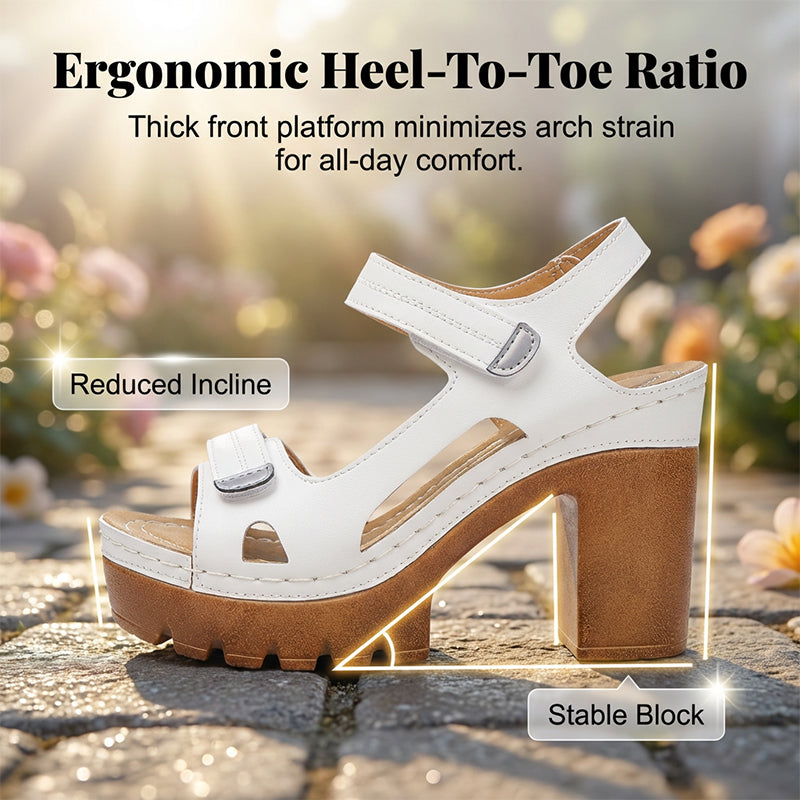 Dames zomersandalen met plateau en één band