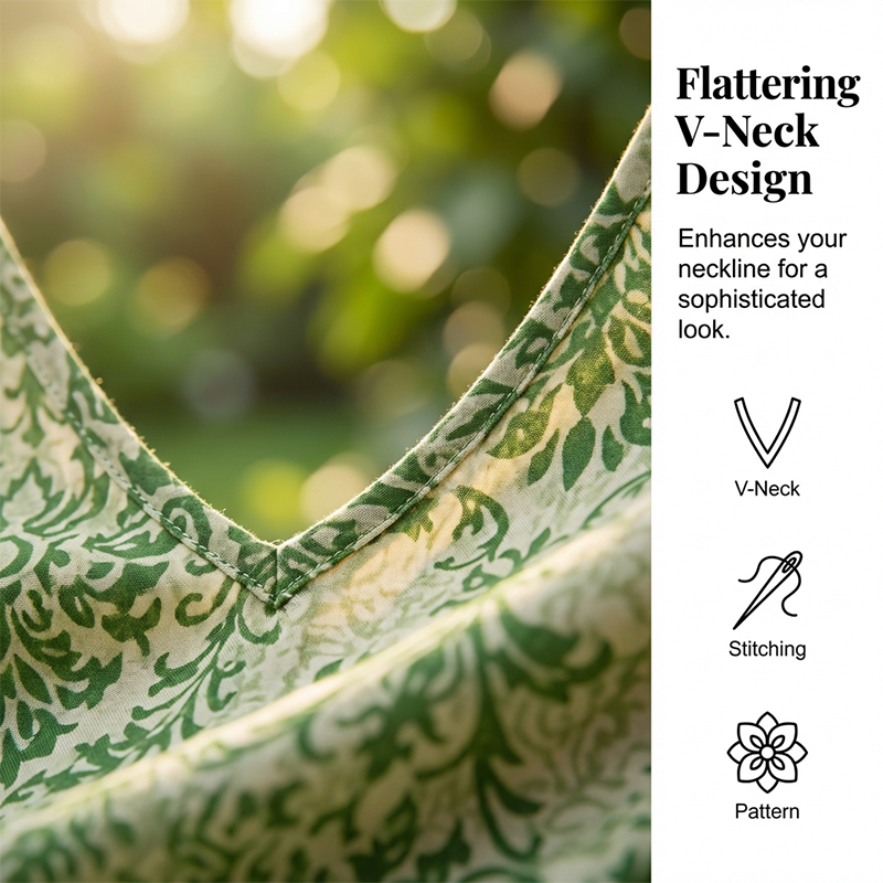 Dames Maxi-jurk met Bloemenprint en V-hals | Gesmokte Taille