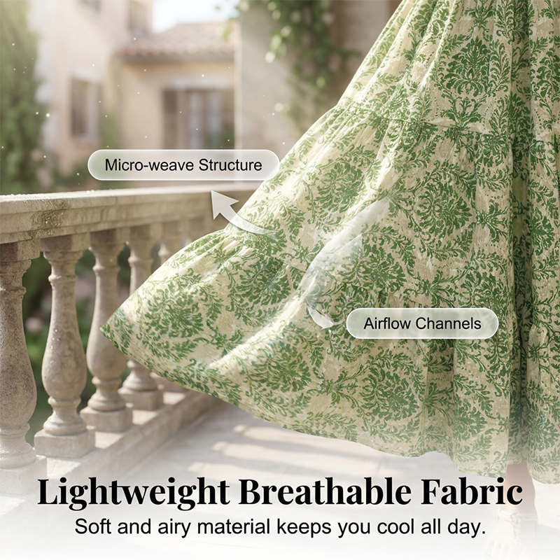 Dames Maxi-jurk met Bloemenprint en V-hals | Gesmokte Taille