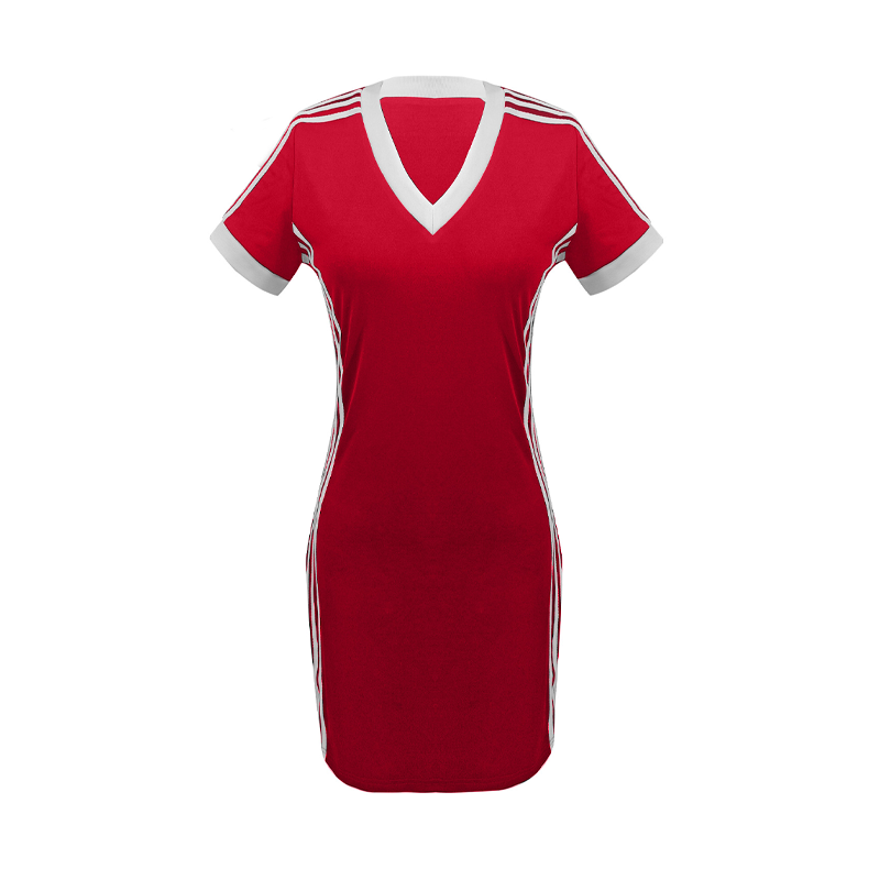 Sportieve V-hals Bodycon Minijurk voor Dames
