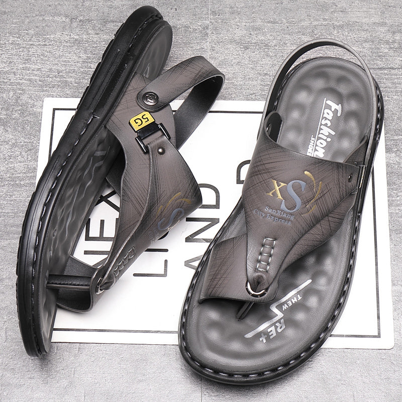 👣TIJDELIJK 50% KORTING!🌿Ademende, zachte leren outdoorsandalen voor heren (ook in grote maten) – ondersteunend, antislip, instapmodel 🌲