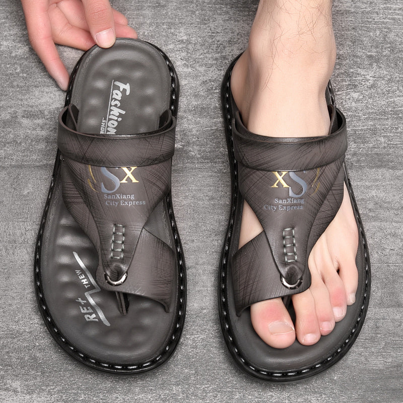 👣TIJDELIJK 50% KORTING!🌿Ademende, zachte leren outdoorsandalen voor heren (ook in grote maten) – ondersteunend, antislip, instapmodel 🌲