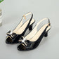 ✨Elegante dames sandalen met strass-strik, middenhak en verstelbaar bandje💃