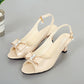 ✨Elegante dames sandalen met strass-strik, middenhak en verstelbaar bandje💃