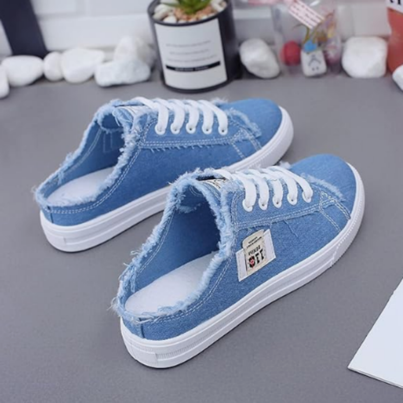 👟 NU 50% KORTING! 👖 Dames denim muiltjes – makkelijk aan te trekken, comfortabele zool & perfect voor een casual zomerlook ☀️