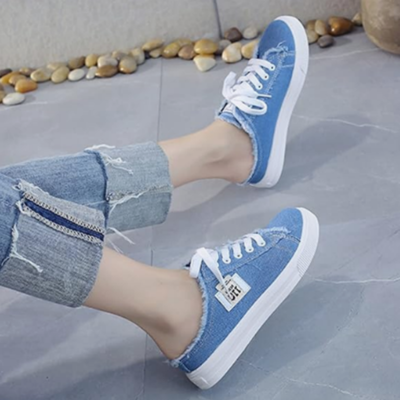 👟 NU 50% KORTING! 👖 Dames denim muiltjes – makkelijk aan te trekken, comfortabele zool & perfect voor een casual zomerlook ☀️