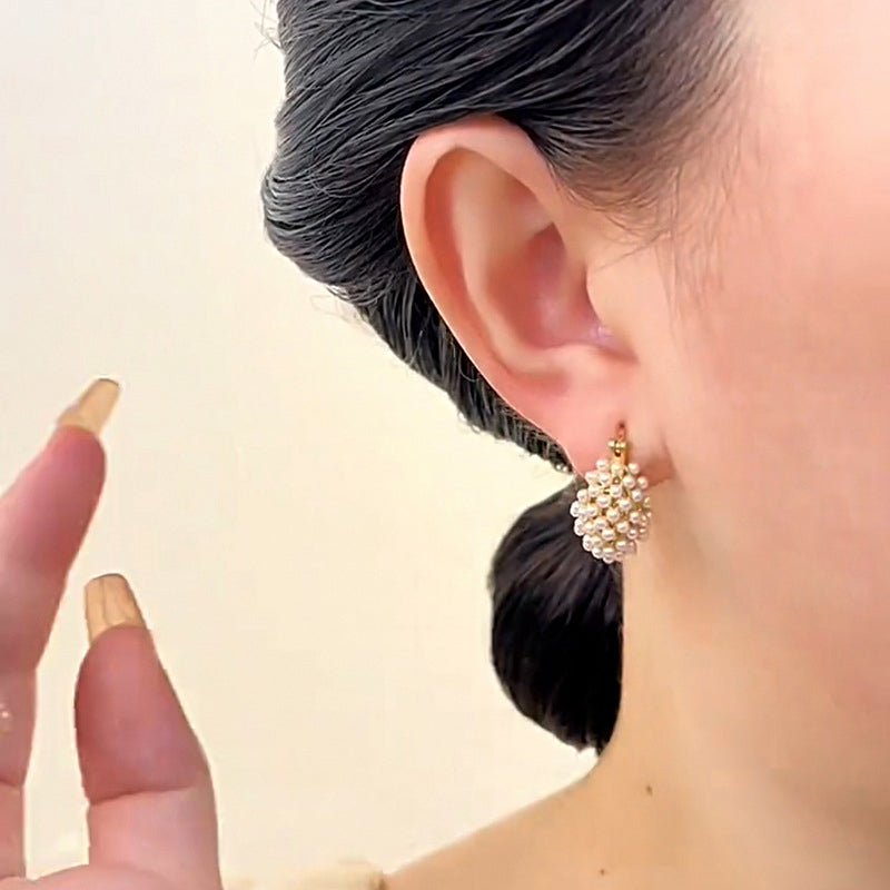 📢📢50% KORTING!!💍Oorbellen met kunstparels in mandvorm – goudkleurig en met een uniek vlechtpatroon, voor een vleugje klassieke elegantie bij je dagelijkse outfits 🪀