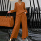 Casual tweedelige loungeset met V-hals voor dames