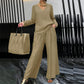 Casual tweedelige loungeset met V-hals voor dames