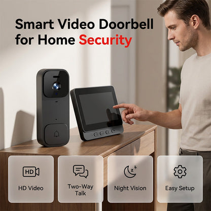 🏠BEPERKTE TIJD 50% KORTING⚡Slimme videodeurbel met 4,3" scherm – live bewaking & tweerichtingsaudio🏡💖