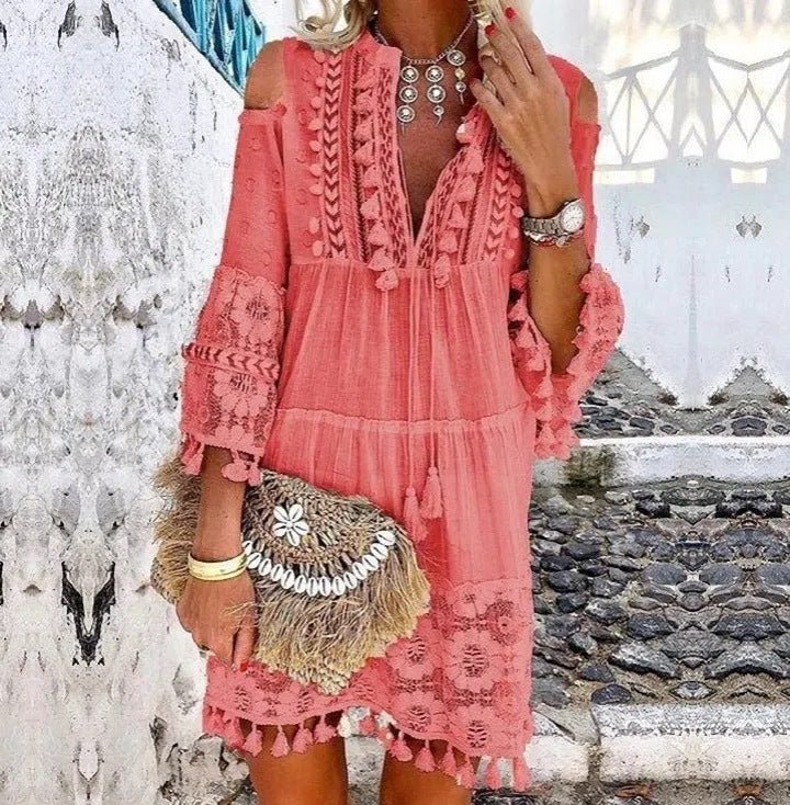 ⏳Tijdgebonden special⏰Dames losse katoenen linnen geborduurde jurk🌸👗