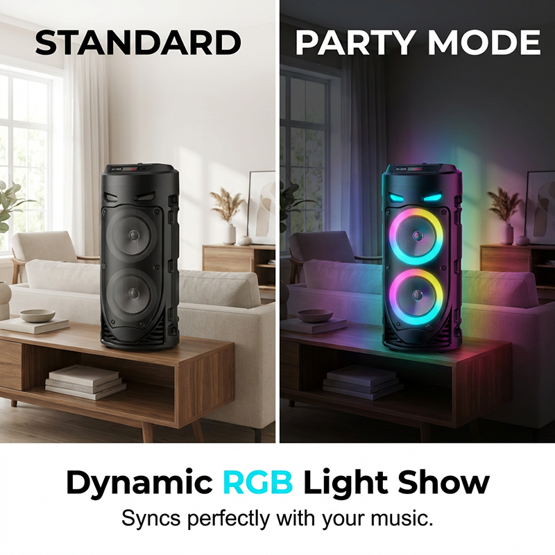 🥳HETE UITVERKOOP 2026🥳💞Meer dan 50.000 verkocht!🎤🔊 50% korting! Draagbare Bluetooth-luidspreker met microfoon – 16W krachtig geluid, RGB-verlichting en bedrade microfoon. Perfect voor karaoke, square dancing en kraampjes in de buitenlucht.