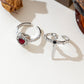 Vintage verstelbare ringenset – zwaard doorboort hart