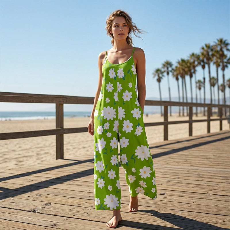 Dames Jumpsuit met Bloemenprint en Wijde Pijpen