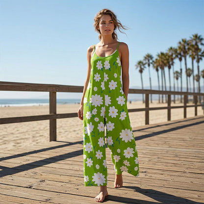 Dames Jumpsuit met Bloemenprint en Wijde Pijpen