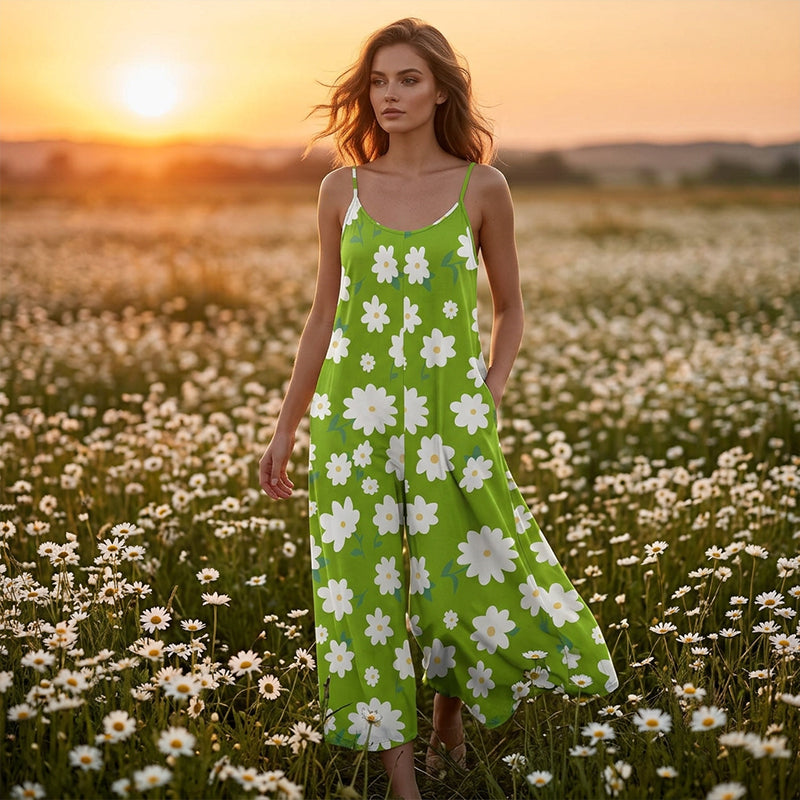 Dames Jumpsuit met Bloemenprint en Wijde Pijpen