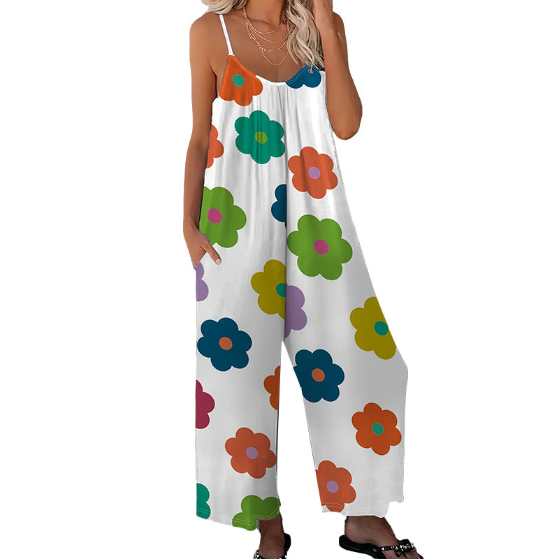 Dames Jumpsuit met Bloemenprint en Wijde Pijpen
