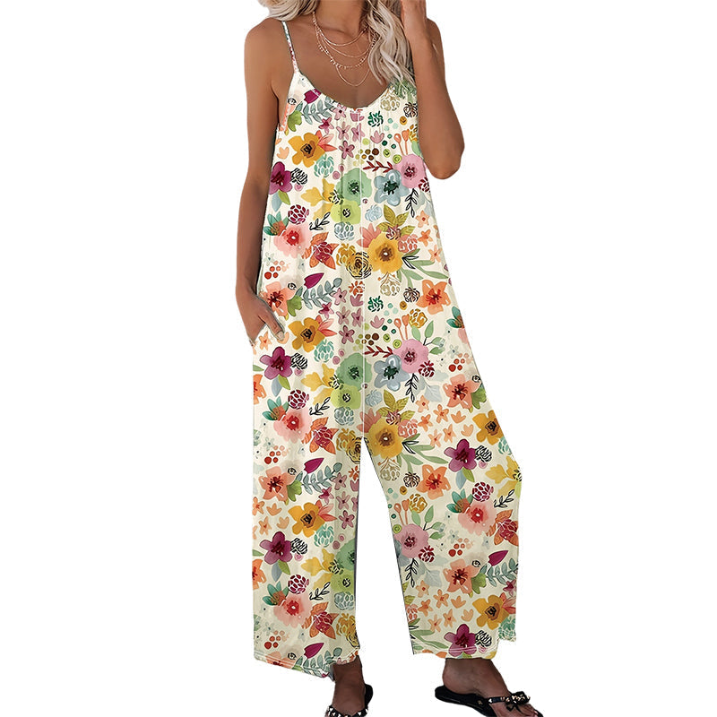 Dames Jumpsuit met Bloemenprint en Wijde Pijpen