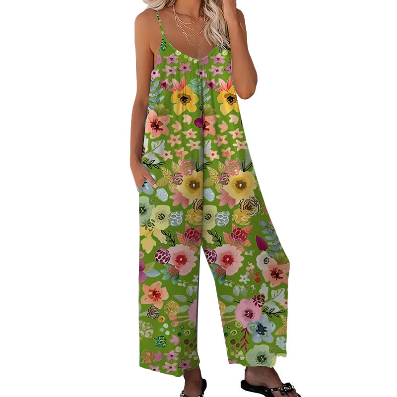 Dames Jumpsuit met Bloemenprint en Wijde Pijpen