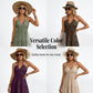 Dames halternek rugloze getrapte maxi-jurk