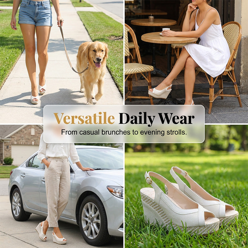 Dames casual wedge-sandalen met open neus
