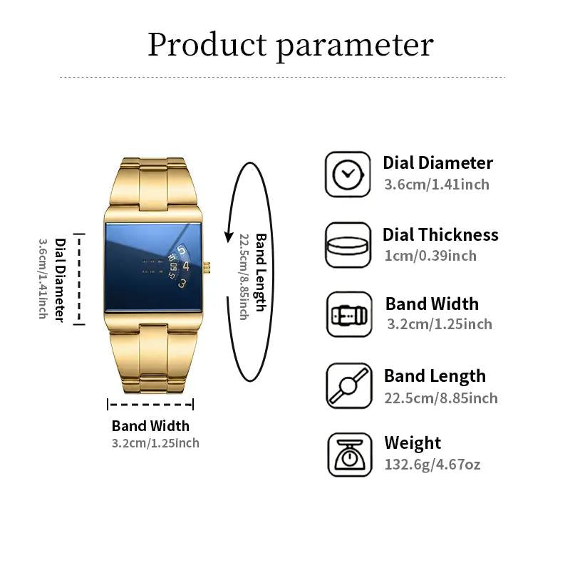 ⌚ BEPERKTE AANBIEDING – 50% KORTING! ✨ Heren Quartz Horloge Vierkante Wijzerplaat – Roestvrij Staal & Mineraalglas – Uniek & Veelzijdig Design voor een Gedurfte Look