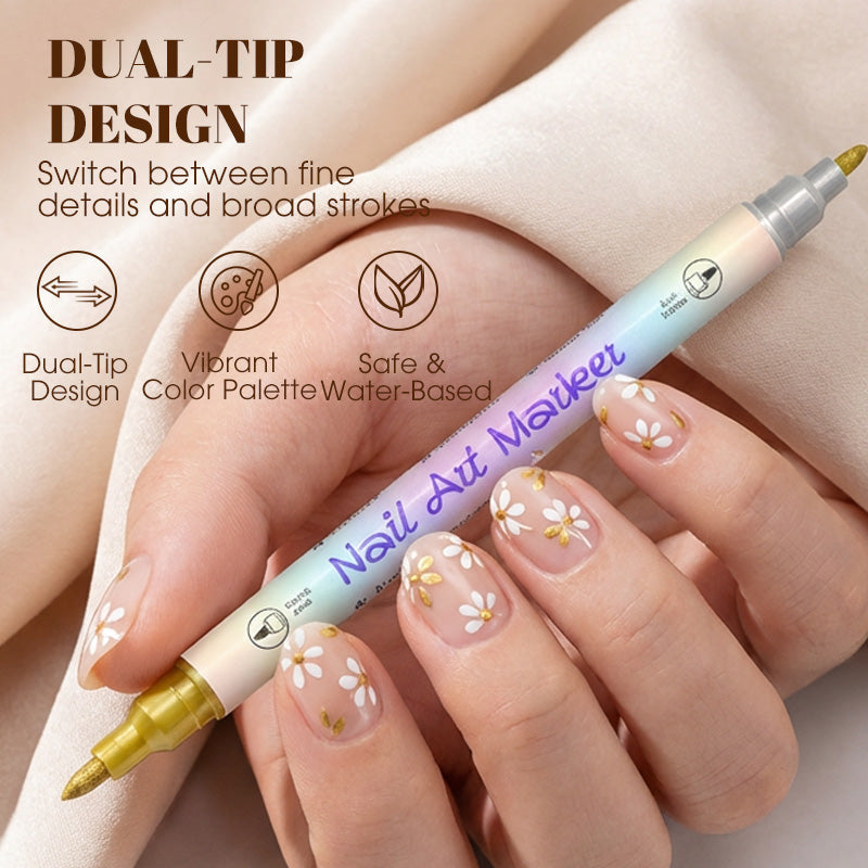 Nail Art Stiften Set met Dubbele Punt | Professionele Pennen voor Nagelkunst
