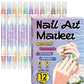 Nail Art Stiften Set met Dubbele Punt | Professionele Pennen voor Nagelkunst
