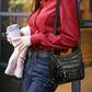 Dames zacht PU-leer crossbody tas met meerdere vakken