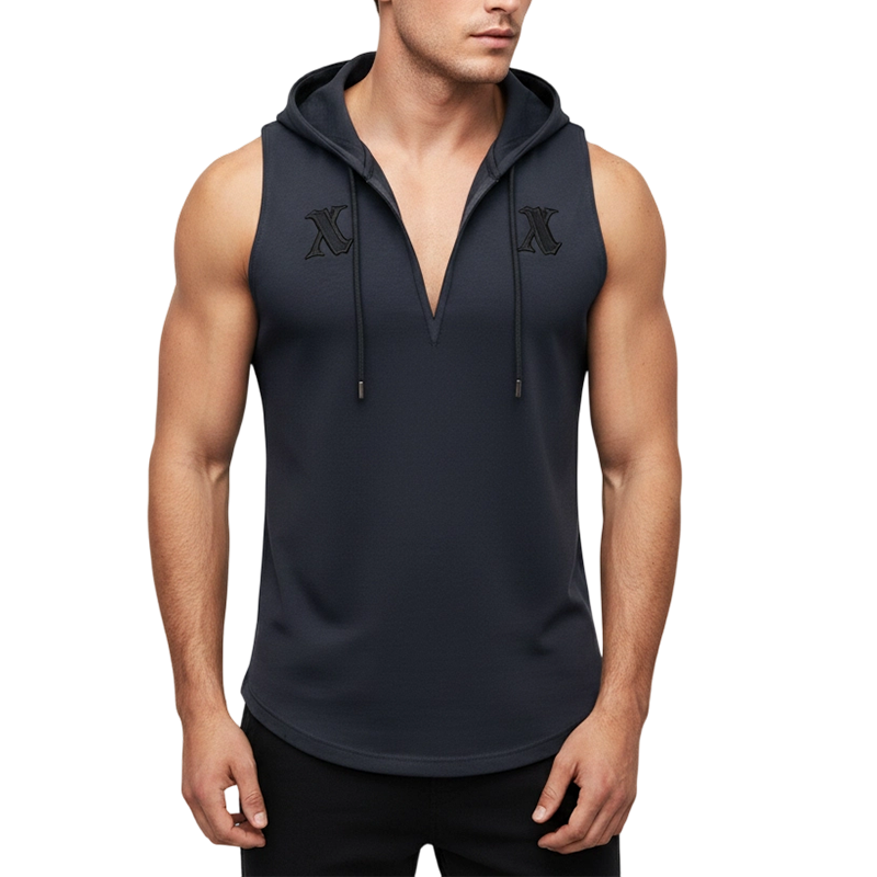 🏋️‍♂️NU 50% KORTING!💪Heren mouwloze trainingshoodie tanktop – V-hals & geïntegreerde capuchon🔥