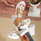 Dames blokhak T-band sandalen