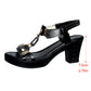 Dames blokhak T-band sandalen