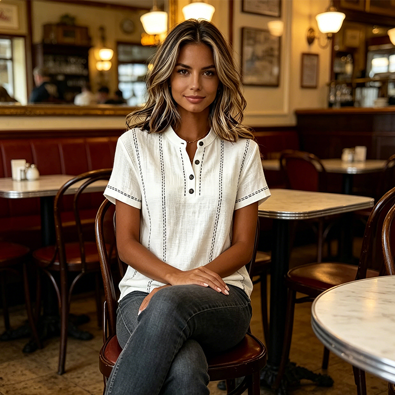Dames casual short sleeve top