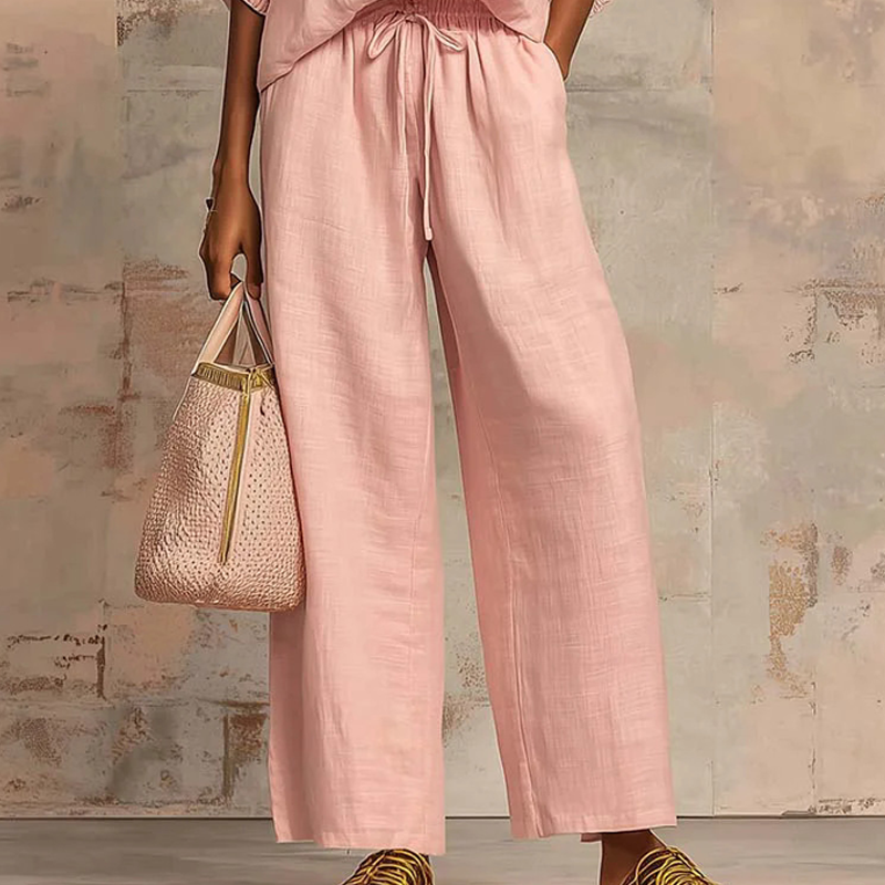 Dames 2-delige Casual Set in Effen Kleur