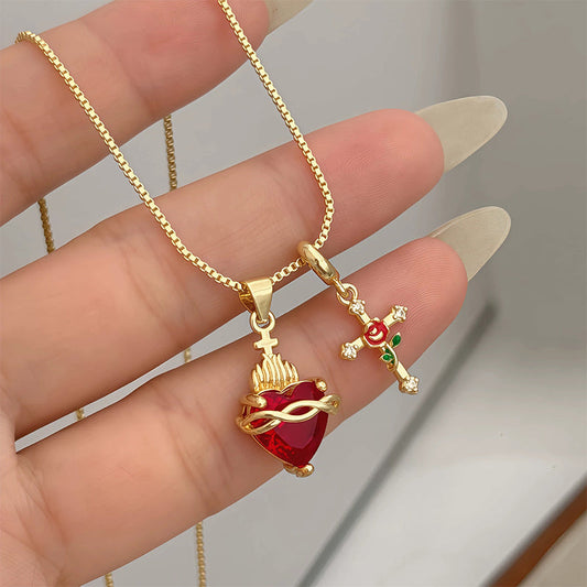 ✝️50% KORTING✨Gold Faith dubbele hanger | Verstelbare ketting · Prachtig vakmanschap · Heilige elegantie · Een betekenisvol cadeau