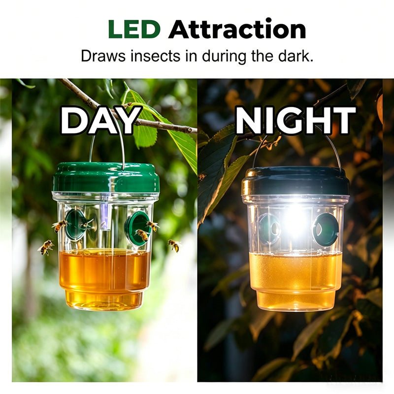 🛡️ Bescherm je tuin tegen wespen – zonne-energie val met LED-licht – weerbestendig en onderhoudsvriendelijk 🌞🐝