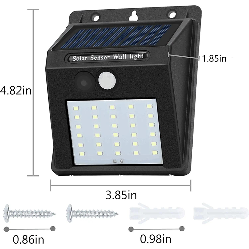 Zonne-energie bewegingssensor muurlamp